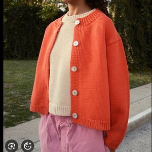 Nikki Chasin Coral Shilo Cotton Cardigan